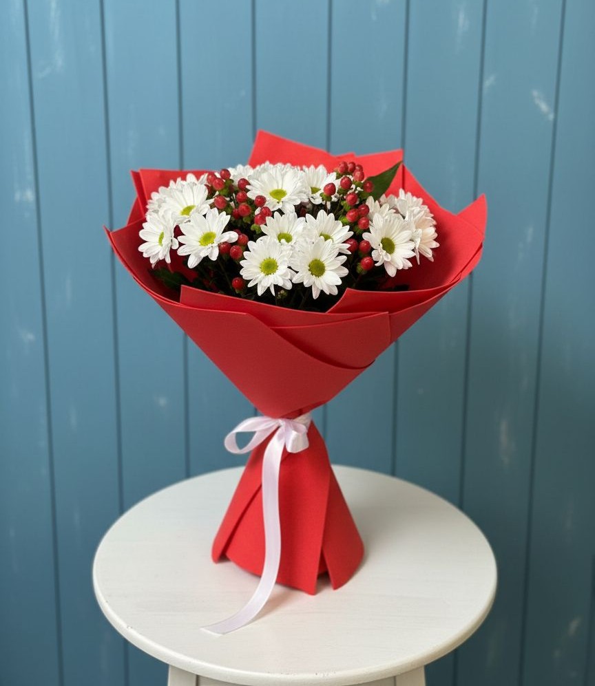 Букет ягоды на снегу в Соль-Илецке Букет цветов из: Хризантемы в Соль-Илецке