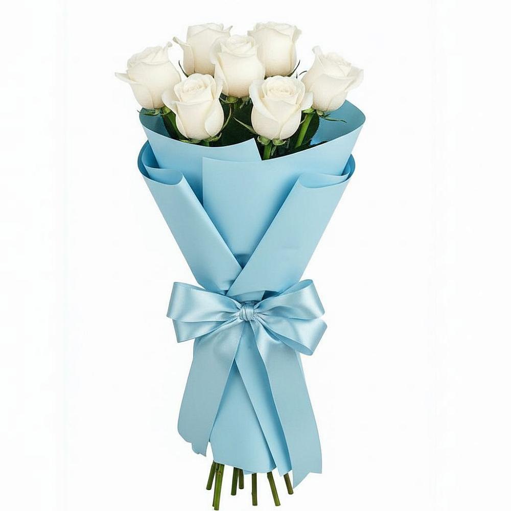 7 Белых роз Проуд в Соль-Илецке Букет 7 белых роз Проуд в Соль-Илецке