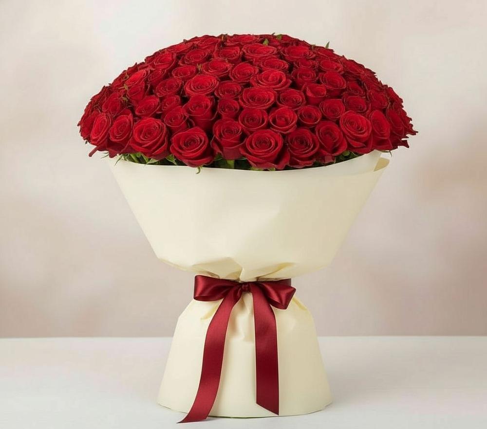 101 Красная роза Милано в Соль-Илецке Букет 101 Красная роза Милано в Соль-Илецке