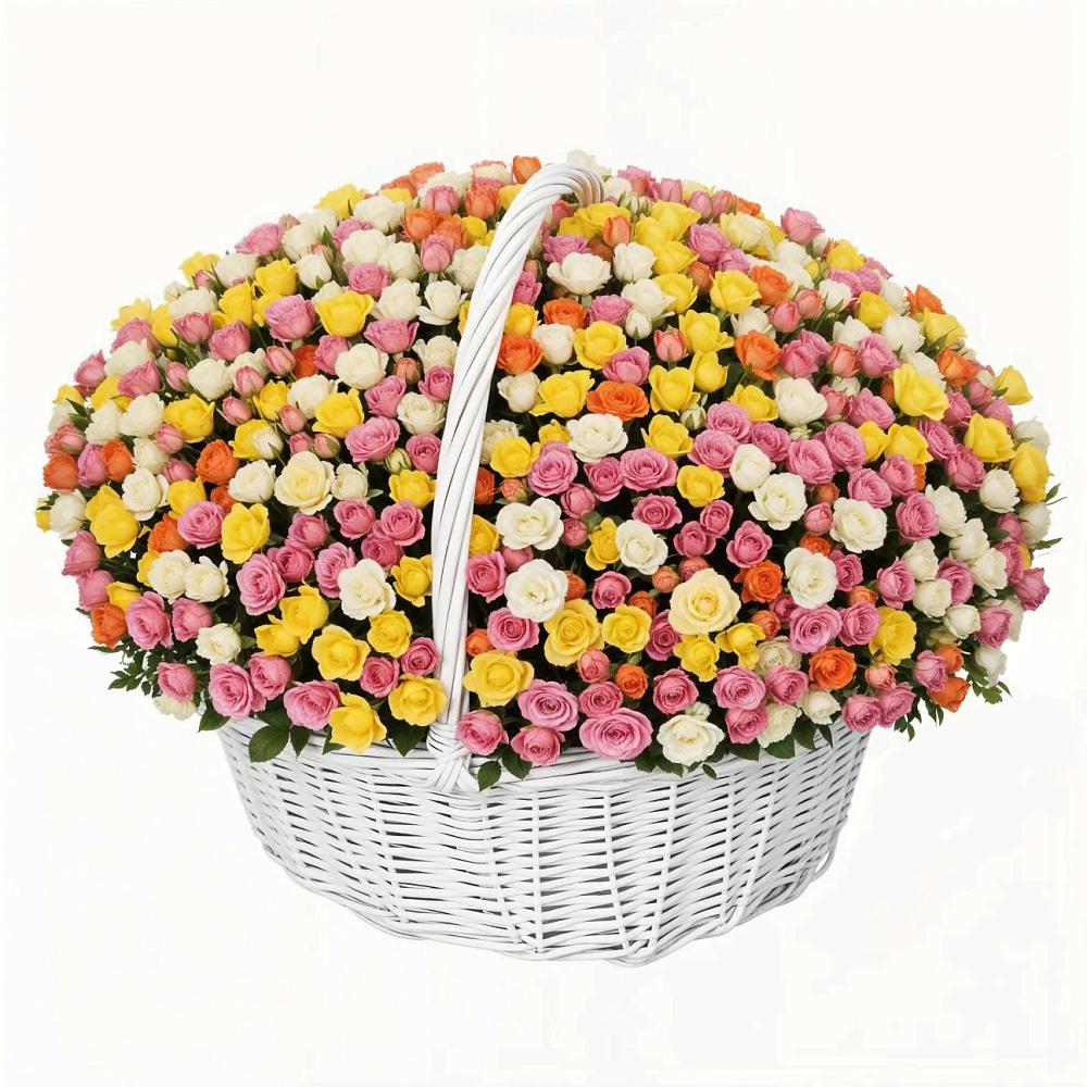 Премиум корзина Кустовых Роз в Соль-Илецке Премиум букет из: Розы в Соль-Илецке