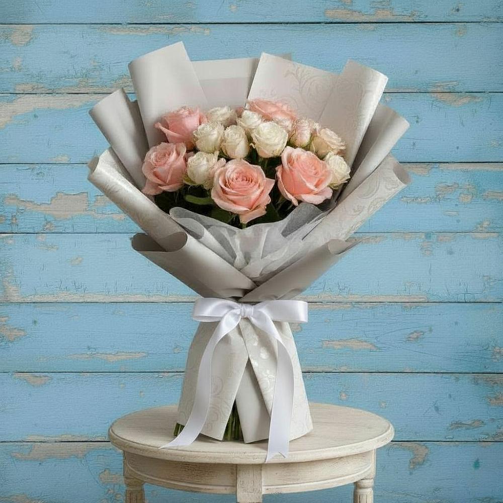 Букет Нежное облако в Соль-Илецке Букет цветов из: Розы в Соль-Илецке