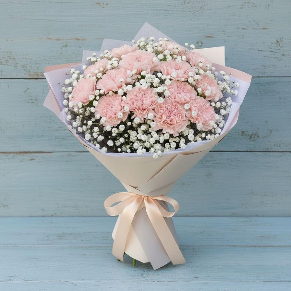 Букет Нежность рассвета в Соль-Илецке Букет цветов из: Гвоздики в Соль-Илецке