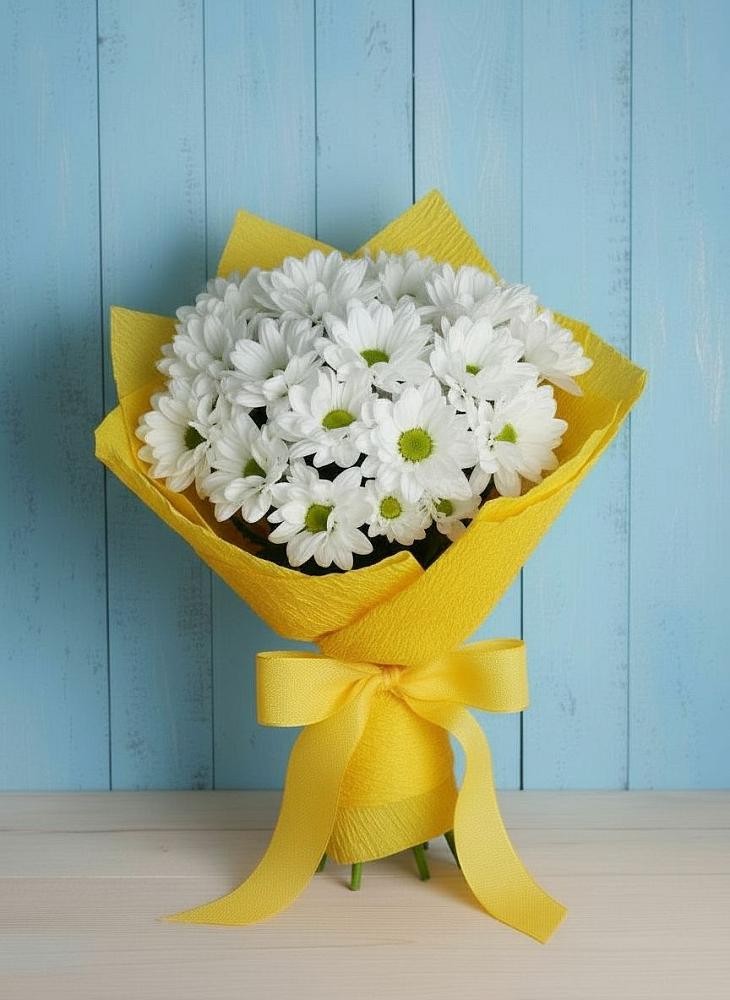 Букет Застенчивые лепестки в Соль-Илецке Букет цветов из: Хризантемы в Соль-Илецке