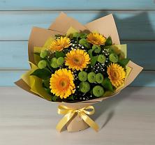 Букет цветов из:  Герберы и Хризантемы в Соль-Илецке