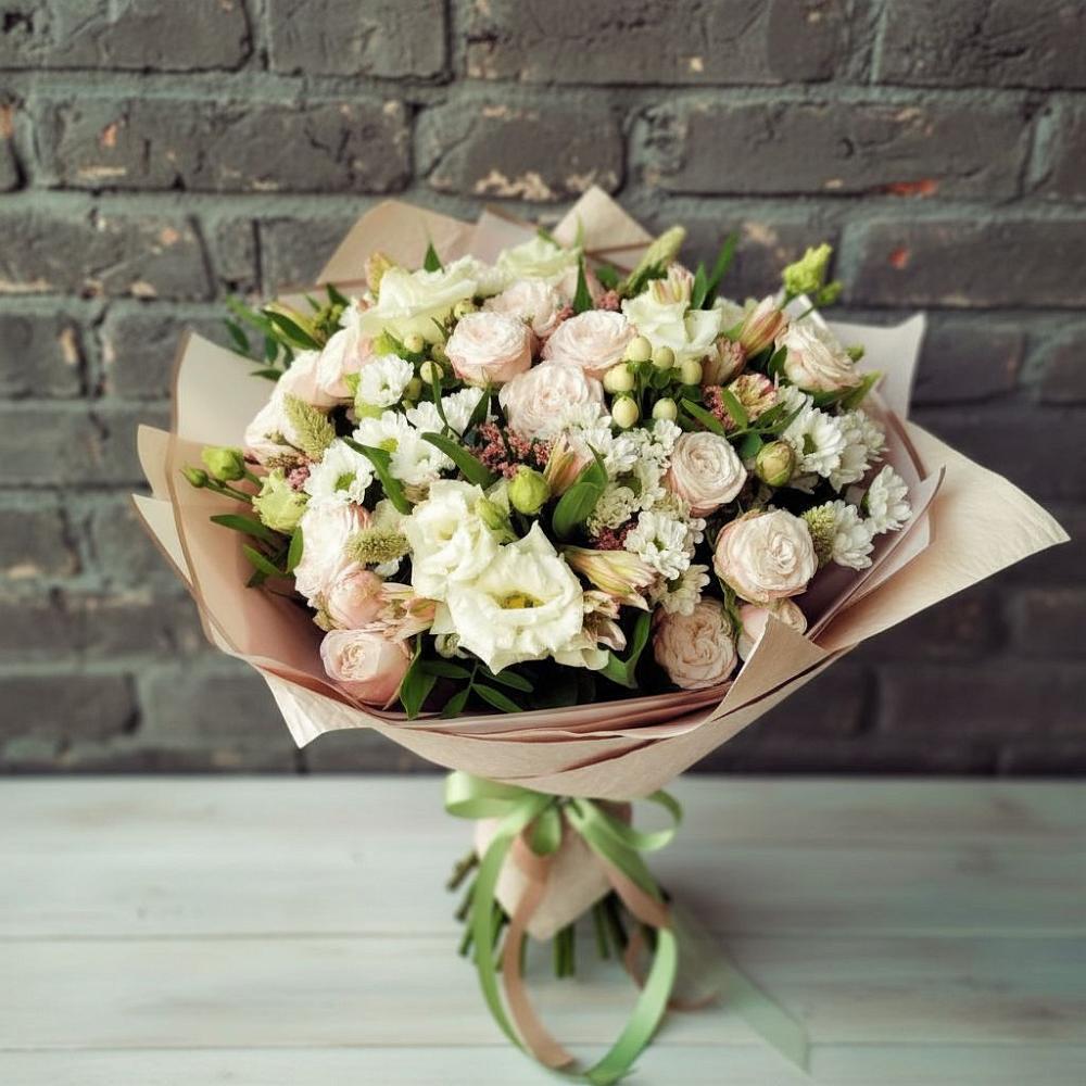 Букет цветов из: Альстромерии, Розы и Хризантемы в Соль-Илецке
