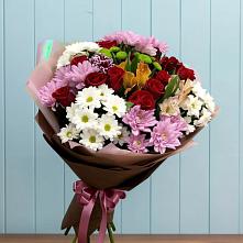 Букет цветов из:  Розы, Хризантемы и Альстромерии в Соль-Илецке